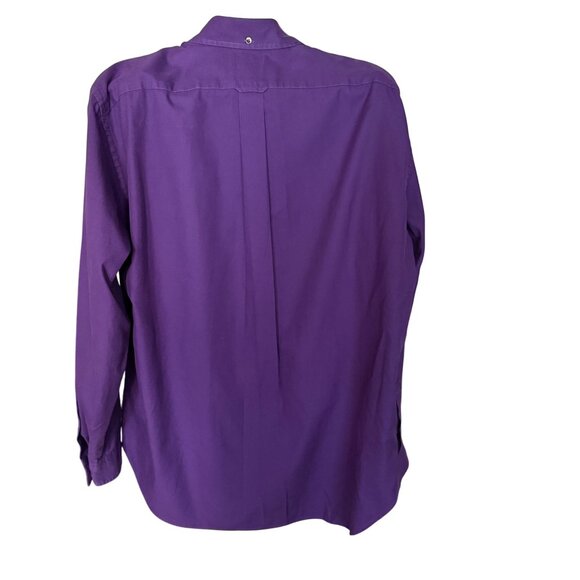 Faconnable Purple Long-Sleeve Button-Up Shirt Mens M Cotton Classic Fit - Picture 3 of 4